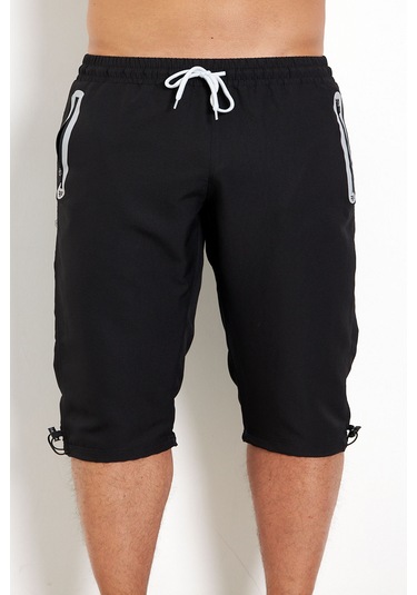 Enrico Ferry Erkek Siyah Hızlı Kuruyan Büyük Beden Kapri Edy2524b Siyah