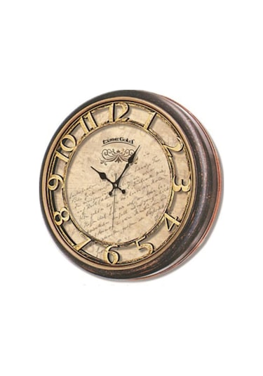Time Gold Doğa Duvar Saati Plastik 40 Cm Altın