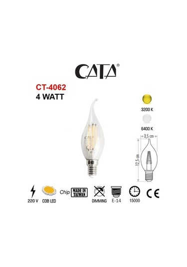 Cata Ct-4062 5 Adet Günışığı Rustik Led Buji Ampul 4w