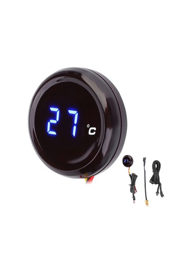 Konesam Motosikletler İçin Evrensel Dijital Su Sıcaklığı Gösterici - 0-120 C Aralığı, Mavi Işık, 12v Uyumlu, Su Geçirmez, Aşırı Sıcaklık Uyarısı
