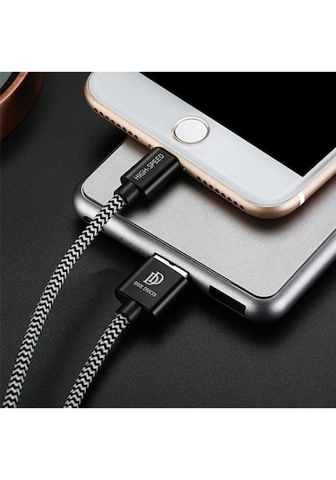 Dux Ducis K-One Cable Usb Lightning Şarj Kablosu 1 Metre Siyah