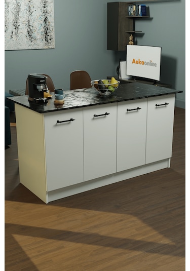 Ae-2040 Vera Mutfak Adası Bar Masası Yemek Masası Dolaplı, B/sm