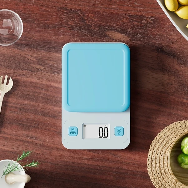 Willowhaven Mavi Elektronik Terazi, Renkli Tasarım, Lcd Ekran, 7 Birim Çevirme, 3kg Kapasite Mavi