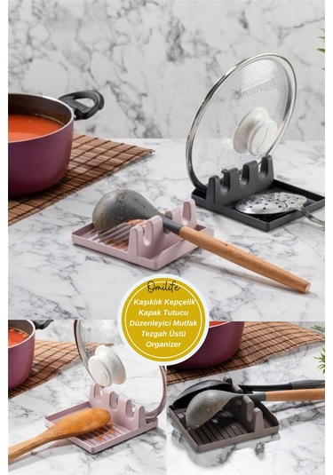Kaşıklık Kepçelik Kapak Tutucu Düzenleyici Mutfak Tezgah Üstü Organizer Diğer