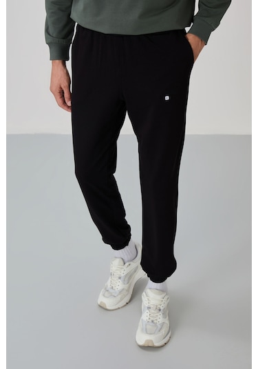 Tommy Life Çağla - Siyah Casual O Yaka Lastik Paça Pamuklu Erkek Oversize Eşofman Takımı - 85120 Yeşil - Siyah