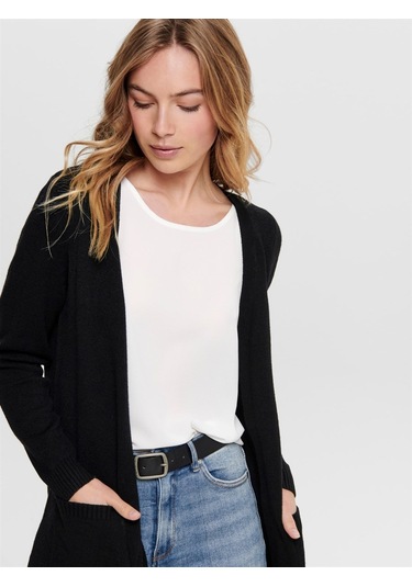 ONLLESLY L/S OPEN CARDIGAN KNT NOOS- BLACK 15174274-BLA Siyah