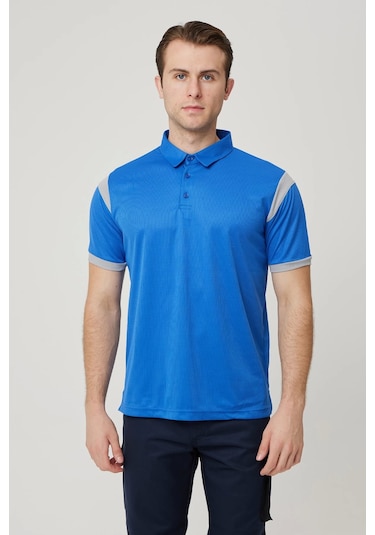 Armadillo Allium Polo Yaka Tişört Saks Mavi - Gri