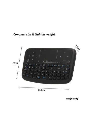 Springsun Klavye A36 Mini Kablosuz Klavye 2.4ghz Air Mouse Şarj Edilebilir Dokunmatik Klavye