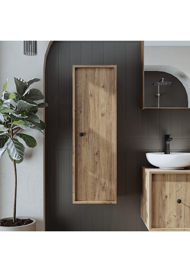 Banyo Dolabı Mat Mdf 110 X 35 Cm Banyo Boy Dolabı Atlantik Atlantik Çam