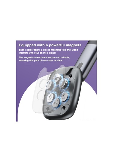 Xindoker Sürekli Manyetik Tutucu İle Çok Fonksiyonlu Araç Telefon Tutucu, Geniş Uyumlu, Esnek Kollü Ve Sağlam Sürtünme İle Güvenli Navigasyon İçin Siyah-gri Diğer