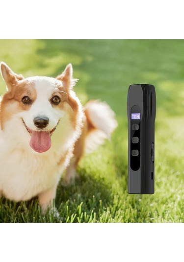 Willowhaven Portable Köpek Kovucu 3 Kanal Sesli Ultrasonik Caydırıcı El Feneri Siyah 1 Adet