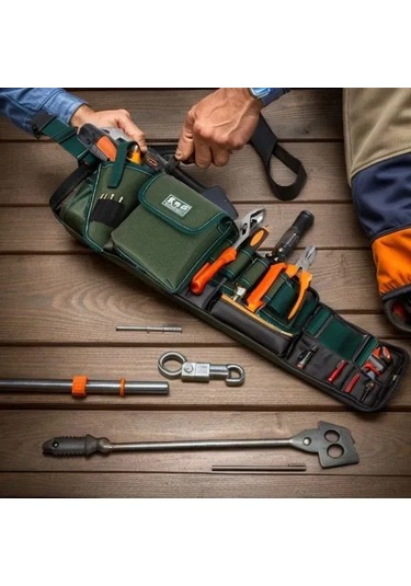 Aubyhe Çelik Kanvas Tamir Araç Kemerleri - Profesyonel Montaj Çalışmaları İçin Dayanıklı Çok Fonksiyonlu Takım - Asker Yeşili Dsf-101