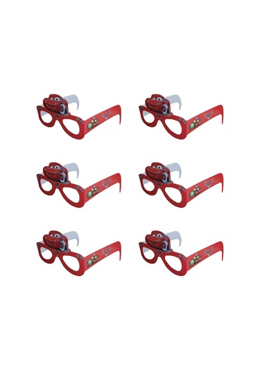 Cars Temalı Kağıt Gözlük 6 Adet Parti Gözlüğü Tüm Yaşlar