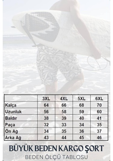 Haki Kargo Cepli Uzun Model Su İtici Özellikli Düz Renk Erkek Plaj Deniz Şort - 444-haki 001
