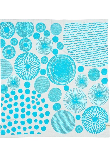 Organik Triko Bebek Örtüsü, Halkalar 80x90 , Mavi