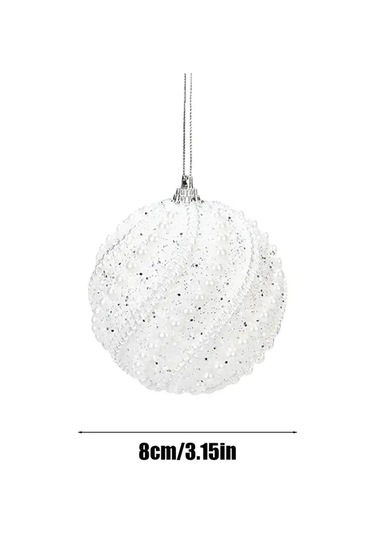 Monyee 8 Cm Renkli Noel Topu Seti, 2 Adet Abs Plastik, Işılda Parlayan Zirh Ve Boncuk Dekorasyonu, Noel Ve Yeni Yıl Dekorasyonu