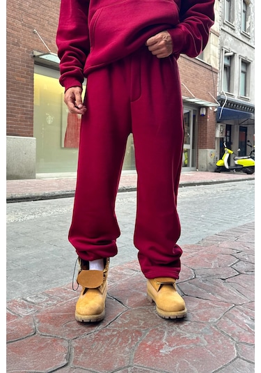 Flaw Basic Ayarlanabilir Paça Eşofman Altı Bordo Bordo