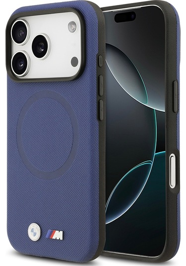 İphone 17 Pro Uyumlu Kılıf Bmw Lisanslı M-safeli Metal Logolu Delikli M Dizayn Deri Kapak Lacivert Lacivert