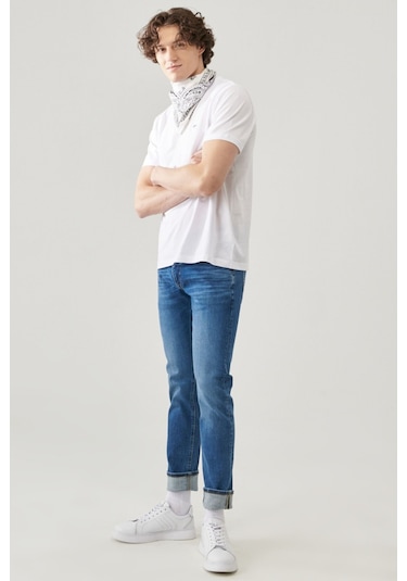 Lee Slim Fit Dar Paça Mavi Erkek Kot Pantolon L719nlqn 001