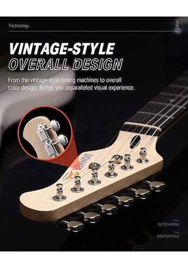 Donner Dst-152 Full-size St Elektro Gitar Seti Beyaz