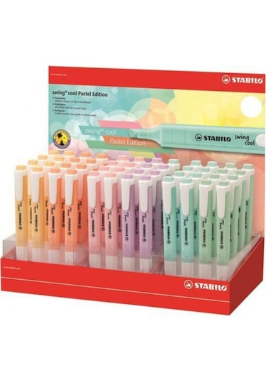 Stabilo Fosforlu Kalem Swing Cool Pastel 6 Renk 48 Li Paket Çok Renkli