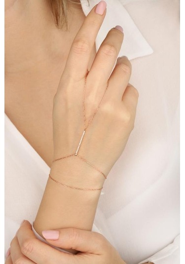 Düz Çubuk Beyaz Taş Gümüş Şahmeran