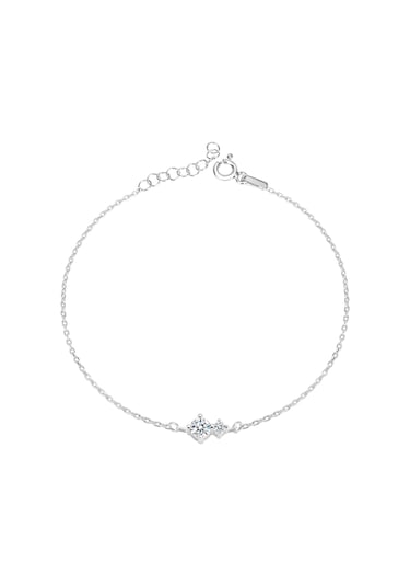 Zirkon Taşlı Pırlanta Montür Gümüş Bileklik Gümüş - Rose Gold