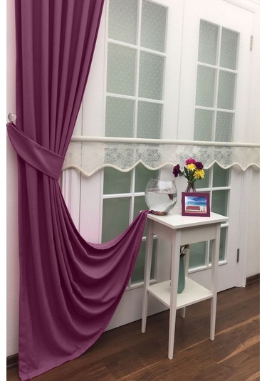 Evdepo Home Deniz Soft Pileli Fon Perde Mor (446545092) Mor