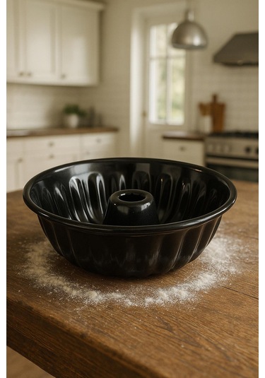 Yuvarlak Emaye Kek Kalıbı 28 Cm Fırın Pasta Tart Ekmek Kalıbı Mavi