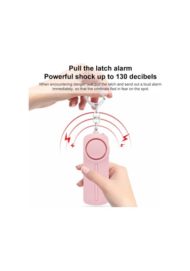 Sones Af-9400 130db Kişisel Alarm Çekme Halkası Kadın Kendini Savunma Anahtarlık Alarmı Mor