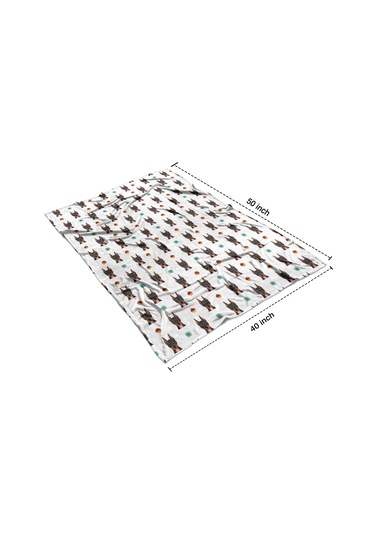 Doberman Desenli 40x50inch Polar Battaniye, Yumuşak Ve Kalın-a15 Doberman Ornament White