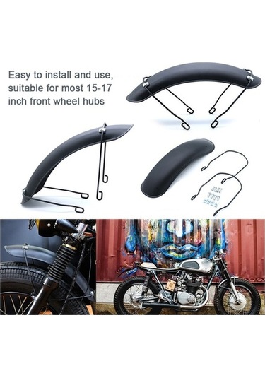 Pazly Motosiklet Ön Çamurluk Demir Tekerlek Çamur Flap Splash Koruma K21902/ Siyah