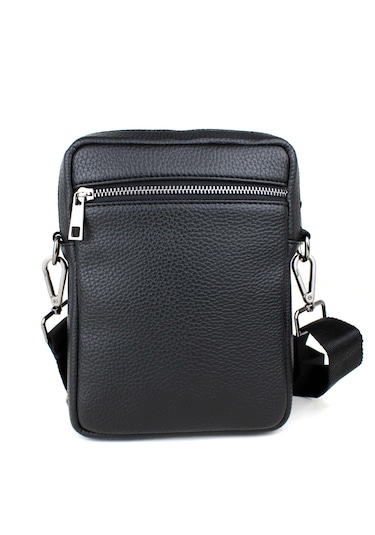 Erkek Siyah Askılı Postacı Çanta Omuz Çantası Siyah