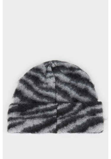 Defacto Kadın Desenli Bere F3161ax25wngr3 Gri-gr3