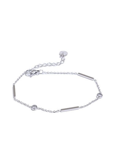 Gümüş Eetit 316l Paslanmaz Çelik Zirkon Ince Zincir Bileklik Bileklik Kadınlar İçin Yaz 2024 Basit Suya Dayanıklı Şık Takı Hediye Gümüş