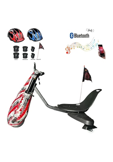 Citymate Drift Car Elektrikli Kaykay Bluetooth Dirift Kar Hoverboard Scooter Koruma Ekipmanı Hediye D17