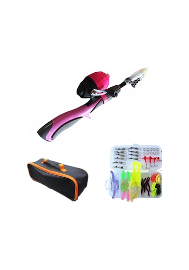 Yaozixa Kız Çocukları İçin Pembe Küçük Uçan Olta Seti, Daralıcı, Taşınabilir, Tam Donanımlı, Eva El Takımı, Hafif Ve Dayanıklı