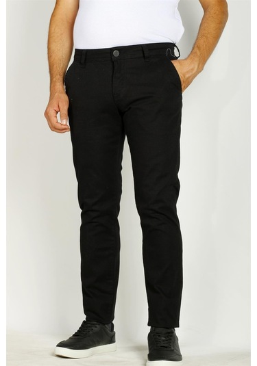 Erkek Syah Slim Fit Armürlü Chino Pantolon Ncs Jeans 2194-siyah Siyah