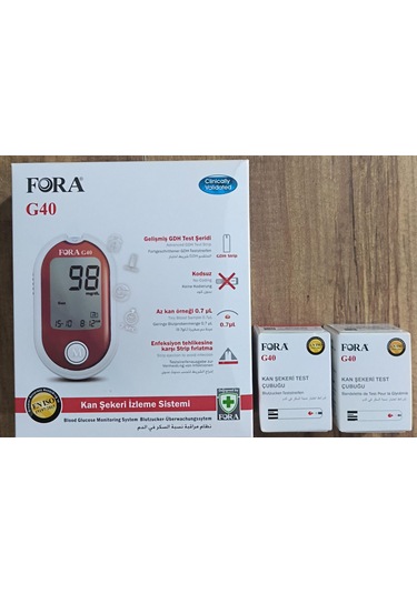 Fora G40 Şeker Ölçüm Cihazı+ 2 Adet Fora G40 Test Çubuğu