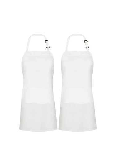2 Paket Önlük, 2 Cepli Ayarlanabilir, Su Ve Yağa Dayanıklı Beyaz, 2 Paket Diğer