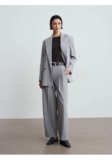Dilvin 60783 Kruvaze Blazer Ceket-gri Gri
