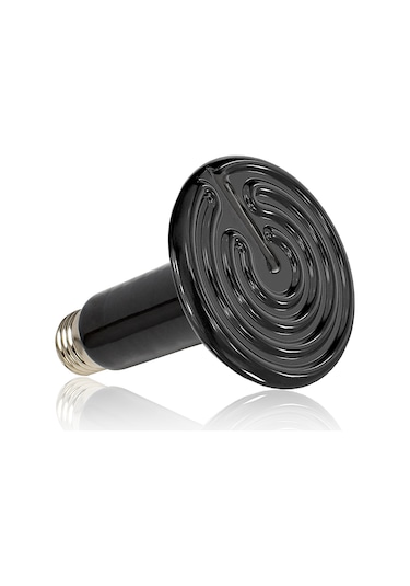 Yifomall E27 Seramik Isıtıcı Işık, 220v Avrupa Tipi, Sürüngenler İçin 150w, Metal-keramik Malzeme Siyah