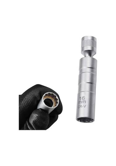 6380 Mıknatıslı Oniki Köşe Mafsallı 3/8" Buji Lokması 16 Mm