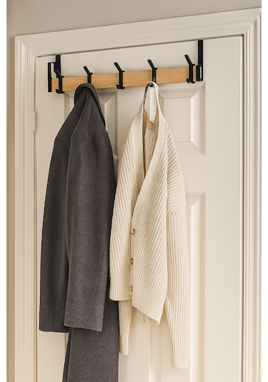 Nwood N-as 01 Masif Ahşap Organik Kapı Arkası Elbise Askısı Ahşap