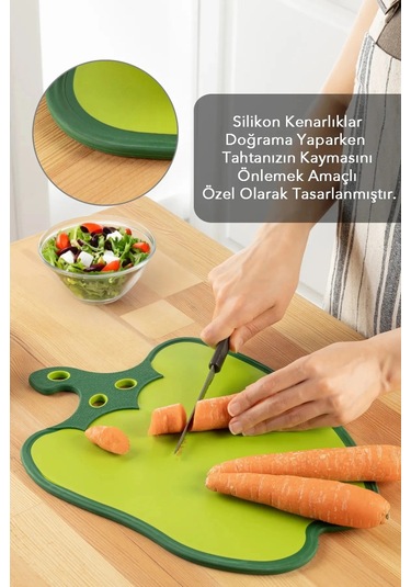 Dolma Biber Figürlü Kaydırmaz Kesme Tahtası Doğrama Panosu Renkli