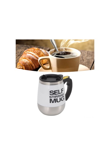 Geeroyoo Stainless Steel Otomatik Karıştırıcı Kupa - 400ml, Sessiz Teknoloji, Kahve/çay/protein İçin, Ev/ofis/seyahat Uygun, Siyah Pil Dahil Değil Siyah