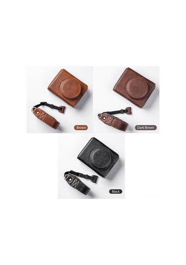 Gajeena Kamera Korumalı Çanta Pu Malzeme Manyetik Kilitli Detachable Askılı Kayışlı Canon G7x2/g7x3 Uyumlu Siyah