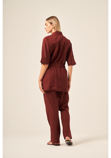Ftz Women Kadın Keten Takım Bordo 31196 Bordo