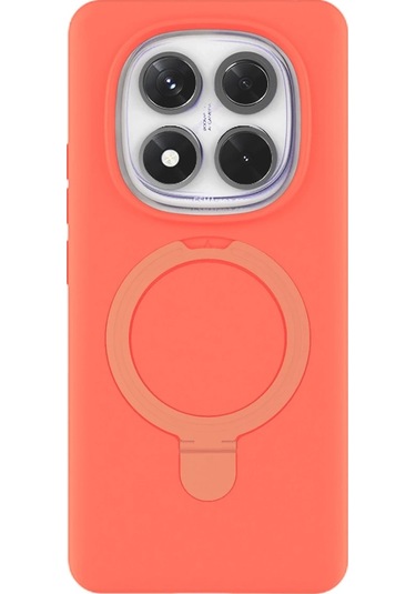 Özel Xiaomi Redmi Note 14 Pro 4g Regal Magsafe Standlı Kapak - Turuncu Fırsat