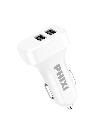 Phixi PCC511M Basic 2.1A Çift Çıkışlı Micro USB Kablolu Araç Şarj